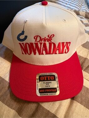 New OTTO White and Red 'Drink Nowadays' Trucker Hat